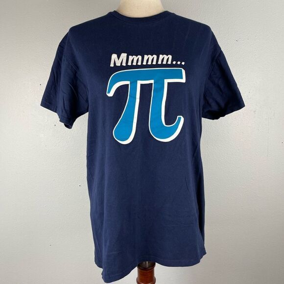 Navy Blue Mmmmm Pie Graphic T-Shirt Size L EUC - Picture 1 of 5
